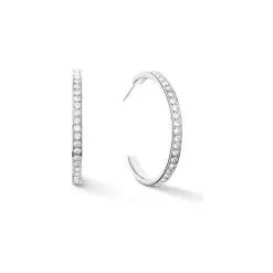 Coeur De Lion Boucles D'oreilles Créoles Cœur De Lion En Acier Et Cristal