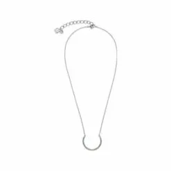 Collier Coeur De Lion En Cristaux En Pavé Et Acier