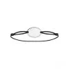 Thabora Bracelet Cordon Noir Coulissant Avec Plaque Argent