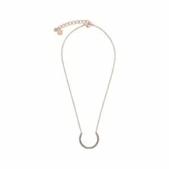 Collier Coeur De Lion En Cristaux En Pavé Et Métal Doré Rose