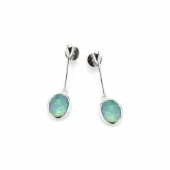 Opalook Boucle D'oreille En Argent Rhodié Et Opale Doublet