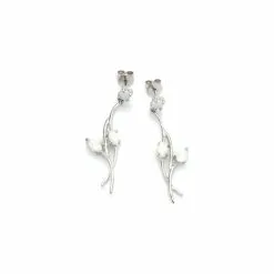 Opalook Boucle D'oreille Primavera En Argent Rhodié Et Opale Solide
