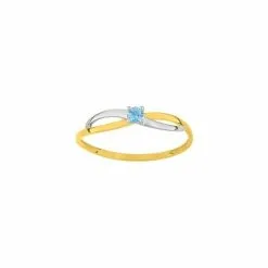 Robbez Masson Bague En Or Jaune, Or Blanc Et Topaze Bleue