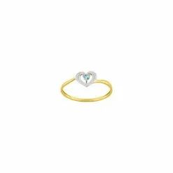 Robbez Masson Bague En Or Blanc, Or Jaune Et Topaze Bleue