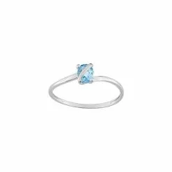 Robbez Masson Bague En Or Blanc Et Topaze Bleue