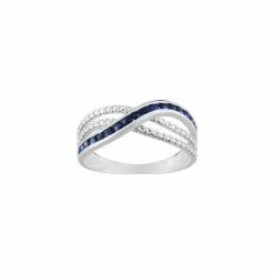 Robbez Masson Bague En Or Blanc Et Saphirs 0.4ct