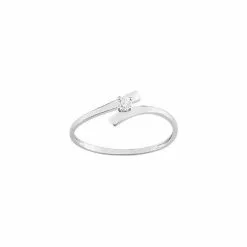 Robbez Masson Bague En Or Blanc Et Oxyde De Zirconium