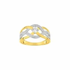 Robbez Masson Bague En Or Jaune, Or Blanc Et Oxyde De Zirconium