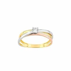 Christian Bernard Bague En Or Blanc, Or Jaune, Or Rose Et Oxyde De Zirconium