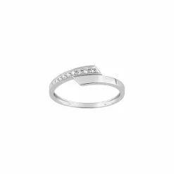 Robbez Masson Bague En Or Blanc Et Oxydes De Zirconium