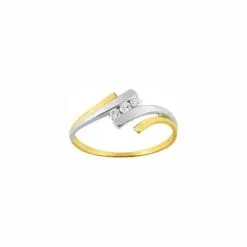 Robbez Masson Bague En Or Jaune, Or Blanc Et Oxydes De Zirconium