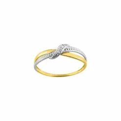 Robbez Masson Bague En Or Jaune, Or Blanc Et Diamants De 0.01ct