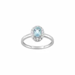 Robbez Masson Bague En Or Blanc, Aigue-marine Et Oxydes De Zirconium