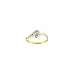 Robbez Masson Bague En Or Jaune, Rhodium Et Diamant