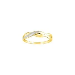 Robbez Masson Bague En Or Jaune, Rhodium Et Diamant