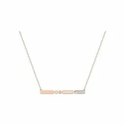 Collier Murat En Plaqué Or Rose Et Oxydes De Zirconium