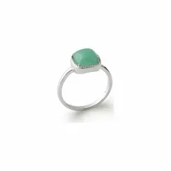 La Coque De Nacre Bague En Argent Rhodié Et Aventurine