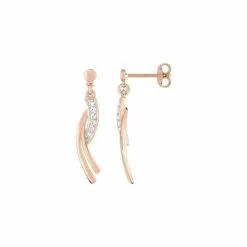 Robbez Masson Boucles D'oreilles En Plaqué Or Rose Et Oxyde De Zirconium