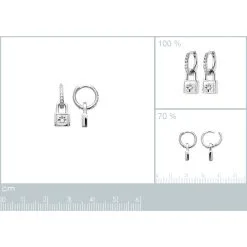 La Coque De Nacre Boucles D'oreilles Créoles En Argent Rhodié Et Oxydes De Zirconium