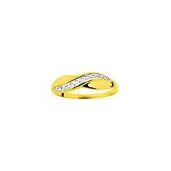 Robbez Masson Bague En Or Jaune Rhodié Et Diamant, 0.01ct
