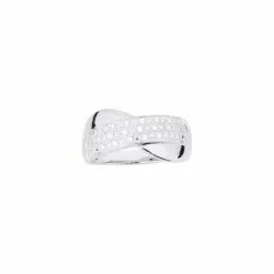 Robbez Masson Bague En Or Blanc Et Oxydes De Zirconium