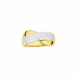 Robbez Masson Bague En Or Jaune, Rhodium Et Oxydes De Zirconium