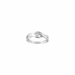 Robbez Masson Bague En Or Blanc Et Oxydes De Zirconium