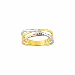 Robbez Masson Bague En Or Blanc, Or Jaune, Or Rose Et Oxyde De Zirconium