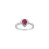 Robbez Masson Bague En Or Blanc, Diamants Et Rubis 0.44ct