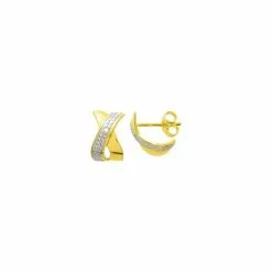 Robbez Masson Boucles D'oreilles En Or Jaune Et Diamants De 0.01ct