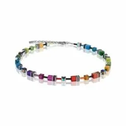 Collier Coeur De Lion En Oeil De Tigre Synthétique, Cristaux, Polaris, Rondelles De Strass Et Acier