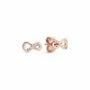 Boucles D'oreilles Clous Pandora Passions Infini Scintillant En Metal Doré Rose Et Oxyde De Zirconium