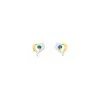 Robbez Masson Boucles D'oreilles Clous En Or Jaune, Rhodium Et Saphirs