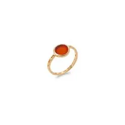 La Coque De Nacre Bague En Plaqué Or Et Agate Rouge