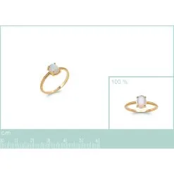 La Coque De Nacre Bague En Plaqué Or Et Pierre De Lune