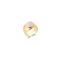 La Coque De Nacre Bague En Plaqué Or Et Quartz Rose