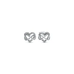 Clous D'oreilles Pandora Cœur Infini Scintillants En Argent