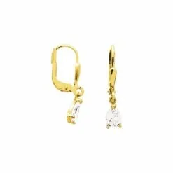 Robbez Masson Boucles D'oreilles En Or Jaune Et Oxydes De Zirconium