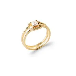 La Coque De Nacre Bague En Plaqué Or Et Oxyde De Zirconium