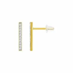 Robbez Masson Boucles D'oreilles En Or Jaune, Or Blanc Et Oxydes De Zirconium