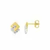 Robbez Masson Boucles D'oreilles En Or Blanc, Or Jaune Et Oxydes De Zirconium