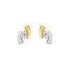 Robbez Masson Boucles D'oreilles En Or Jaune, Or Blanc Et Oxydes De Zirconium