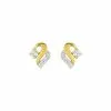 Robbez Masson Boucles D'oreilles En Or Jaune, Or Blanc Et Oxydes De Zirconium