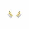 Robbez Masson Boucles D'oreilles En Or Jaune, Or Blanc Et Oxydes De Zirconium