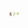 Robbez Masson Boucles D'oreilles En Or Blanc, Or Jaune Et Rubis