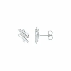 Robbez Masson Boucles D'oreilles En Or Blanc Et Diamants De 0.024ct