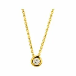 Robbez Masson Collier En Or Jaune Et Diamant De 0.08ct, 42cm