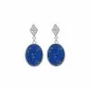 Boucles D'oreilles Murat Royale En Argent, Oxydes De Zirconium Et Lapis Lazuli