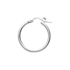 Robbez Masson Boucles D'oreilles Créoles En Argent Rhodié, 15mm