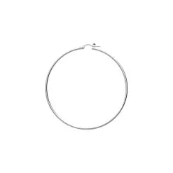 Robbez Masson Boucles D'oreilles Créoles En Argent Rhodié, 40mm